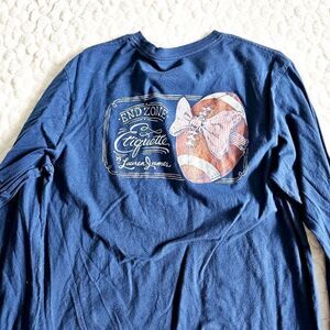 Lauren James End Zone long sleeved tee shirt navy football
